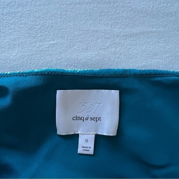 Cinq A Sept Shiny Astrid Dress in Teal Topaz - Picture 9 of 16